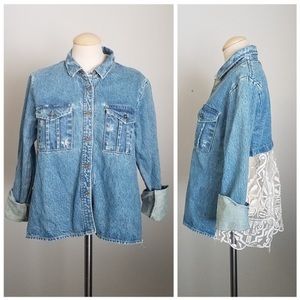 Sea New York Lace Back Denim Jacket